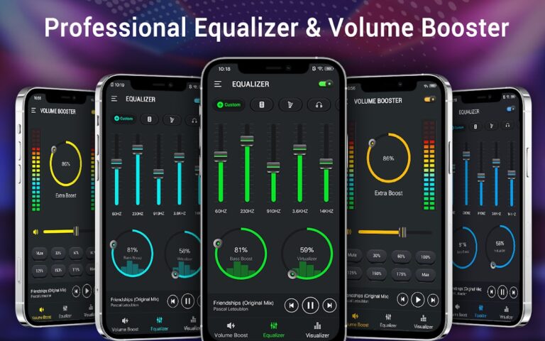 Усилитель басов и эквалайзер для Android — скриншот 1