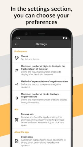Двоичный калькулятор для Android — скриншот 4