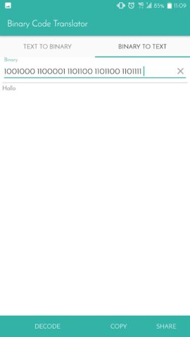 Binary Code Translator для Android — скриншот 3