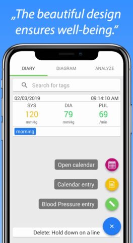 Дневник артериального давления для Android — скриншот 2
