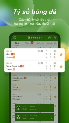 Bongdalu: Tỷ số Bóng đá Live для Android — скриншот 1