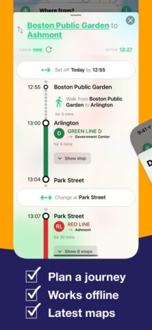 Boston T Subway Map & Routing для iOS — скриншот 3