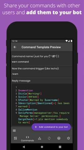 Bot Designer For Discord для Android — скриншот 1