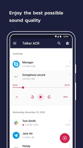 Запись звонков – Talker ACR — скриншот 1