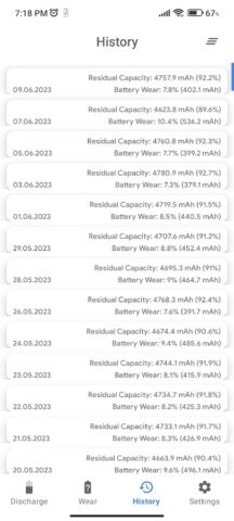 Capacity Info: Износ батареи для Android — скриншот 4