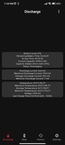 Capacity Info: Износ батареи для Android — скриншот 5