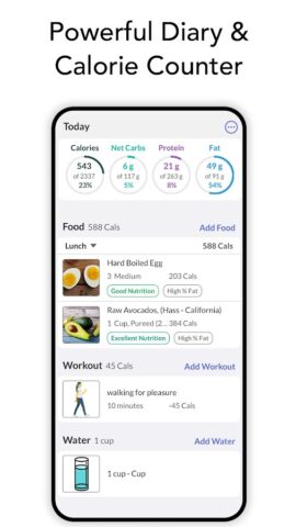 Carb & Keto Manager — Aspire для Android — скриншот 1