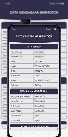 Cek Pajak STNK Jambi для Android — скриншот 5