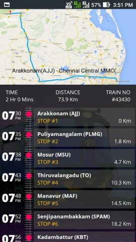 Chennai Suburban Train Timings для Android — скриншот 2