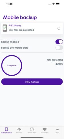 Currys Cloud Backup для iOS — скриншот 1