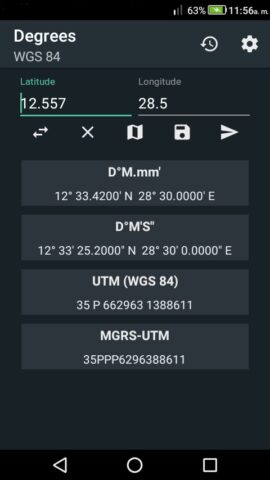 Coordinate Converter Plus для Android — скриншот 1