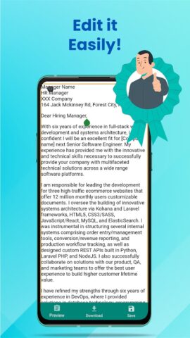 Cover Letter Maker for Resume для Android — скриншот 4