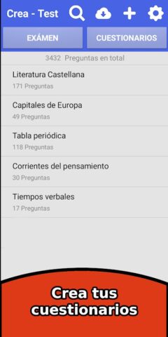 Crear Test — Cuestionarios для Android — скриншот 2