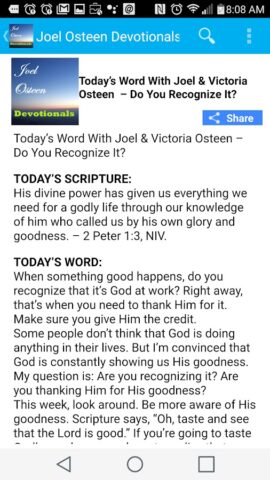 Daily Devotionals -Joel Osteen для Android — скриншот 2