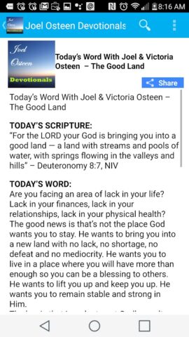 Daily Devotionals -Joel Osteen для Android — скриншот 4