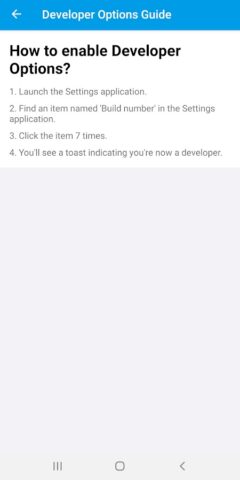 Параметры разработчика для Android — скриншот 3