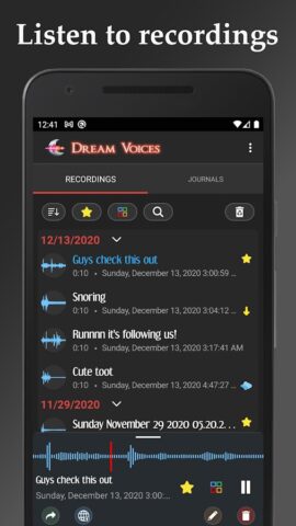 Dream Voices — Sleep Recorder для Android — скриншот 4