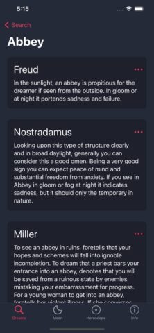 Сновидения: Сонник + Гороскоп для iOS — скриншот 2