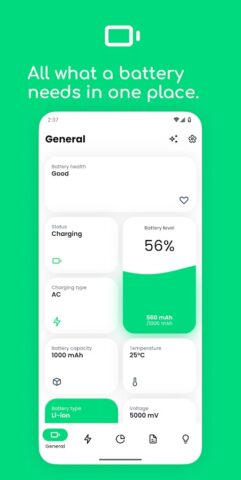 Electron: battery health info для Android — скриншот 1