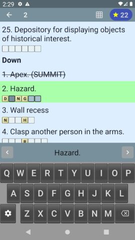 English Crossword Puzzle для Android — скриншот 5