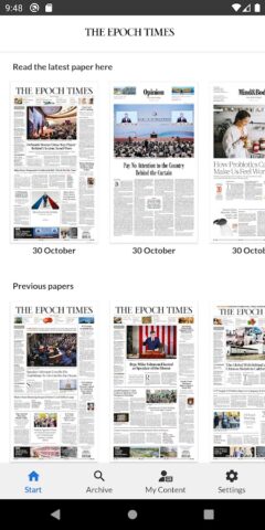 Epoch Times Print Edition для Android — скриншот 1