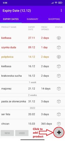 Expiry Date для Android — скриншот 1