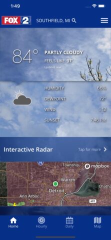 FOX 2 Detroit: Weather для iOS — скриншот 1