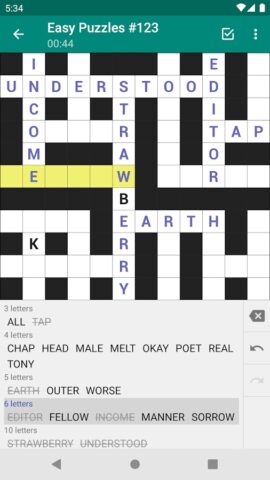 Fill-In Crosswords для Android — скриншот 1