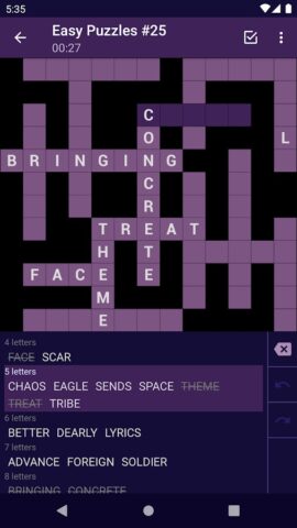 Fill-In Crosswords для Android — скриншот 5