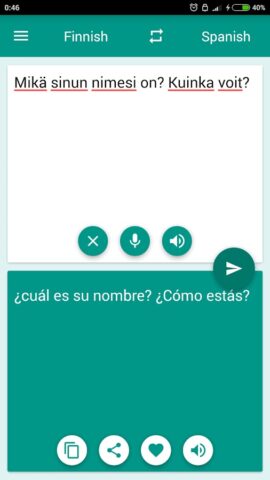 Finnish-Spanish Translator для Android — скриншот 2