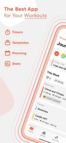 Fitsession: дневник тренировок для iOS — скриншот 1