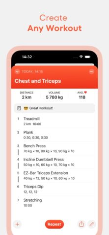 Fitsession: дневник тренировок для iOS — скриншот 3