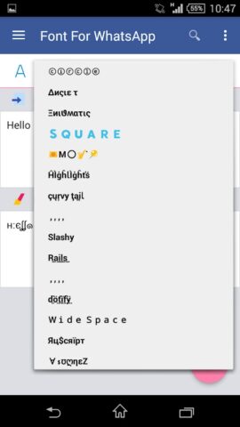 Stylish Fonts — Chat Style Txt для Android — скриншот 4