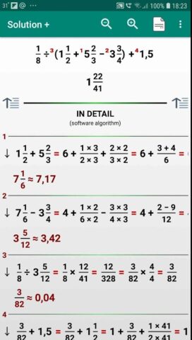 Дроби. Уравнения. Неравенства. для Android — скриншот 3