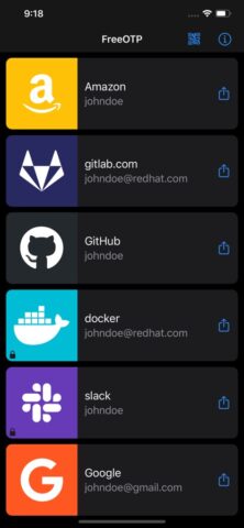 FreeOTP Authenticator — скриншот 1