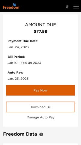 Freedom Mobile My Account для Android — скриншот 1