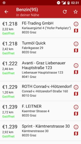 Spritpreis Österreich & DE для Android — скриншот 2