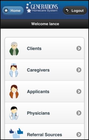 Generations Homecare System для Android — скриншот 1