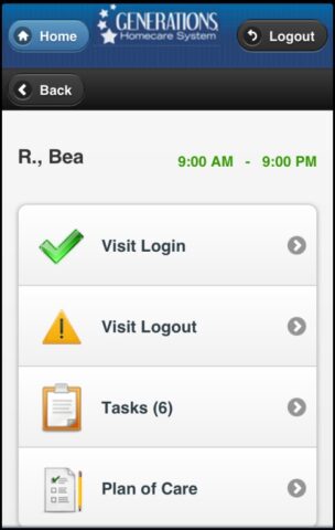 Generations Homecare System для Android — скриншот 4
