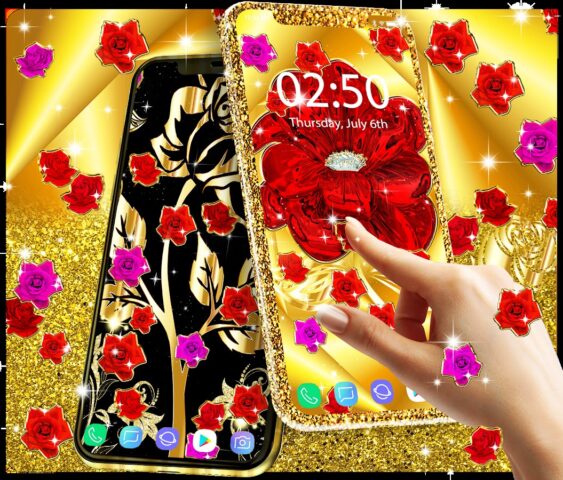 Gold rose live wallpaper для Android — скриншот 1
