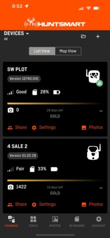 HuntSmart: Trail Cam App для iOS — скриншот 1