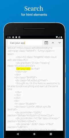 Inspect and Edit HTML Live для Android — скриншот 4