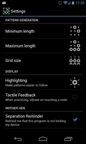 Lock Pattern Generator для Android — скриншот 3
