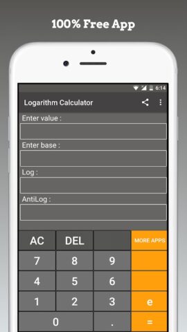 Логарифм калькулятор для Android — скриншот 1