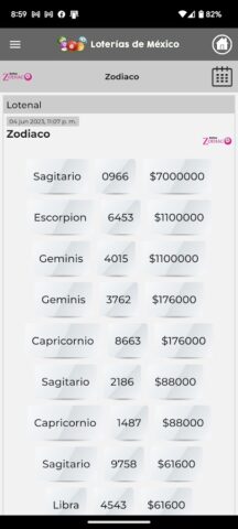 Loterías de México для Android — скриншот 3