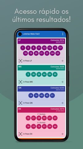 Loterias Mais Fácil для Android — скриншот 2
