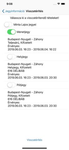 MÁV для iOS — скриншот 4