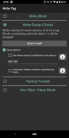 MIFARE Classic Tool для Android — скриншот 5