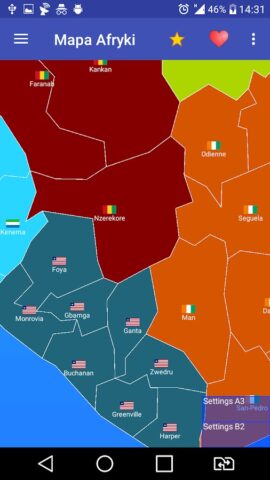 Карта Африки для Android — скриншот 2