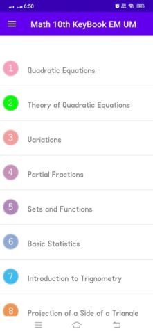 Math 10th Key Book EM and UM для Android — скриншот 2